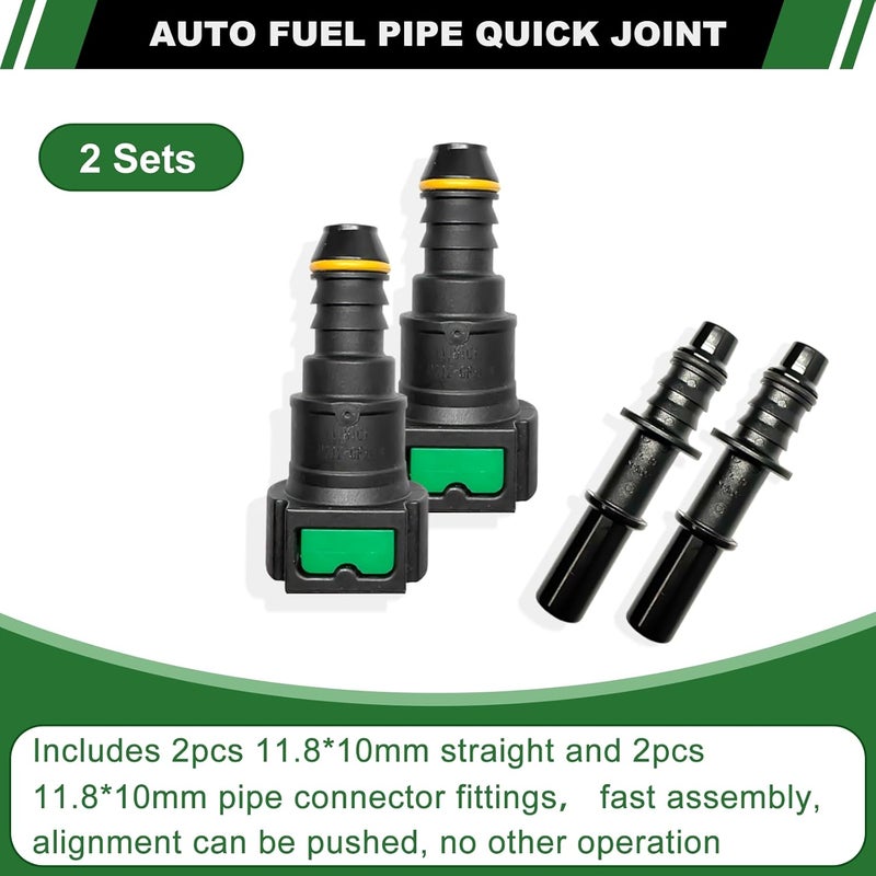 Japtend Fuel Line Quick Connect Set, 2 Sets Fuel Line Repair Fittings Include Straight Pipe Connector SAE 11.8mm to ID 10mm - Image 5